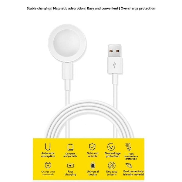 Trådløs Magnetisk Lader for Huawei Watch 4 3 Pro D GT5 GT4 GT3 GT3[D] Hvit