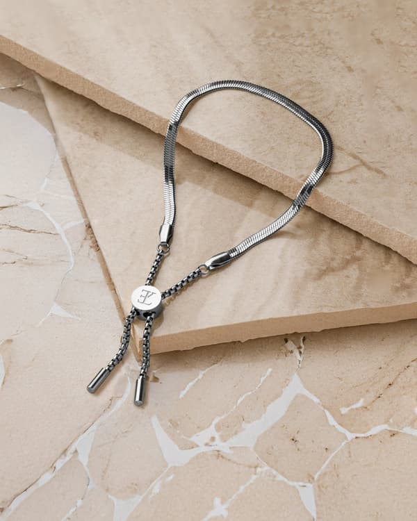 Silver Ormkedjearmband för kvinnor, 316L rostfritt stål med rodiumfinish, justerbar 16+4cm, allergivänlig presentförpackning ingår
