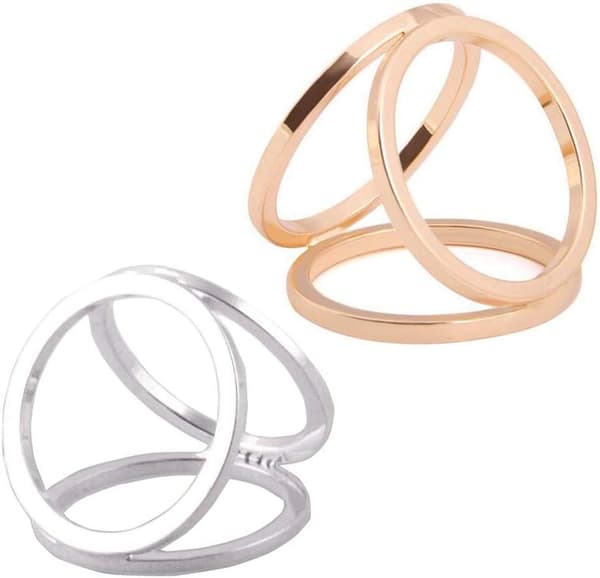 (Sølv & Guld) 2 stk. Tre Rings Tørklæde Spænder Moderne Enkel Stil Silke Tørklæde Spænder til Kvinder