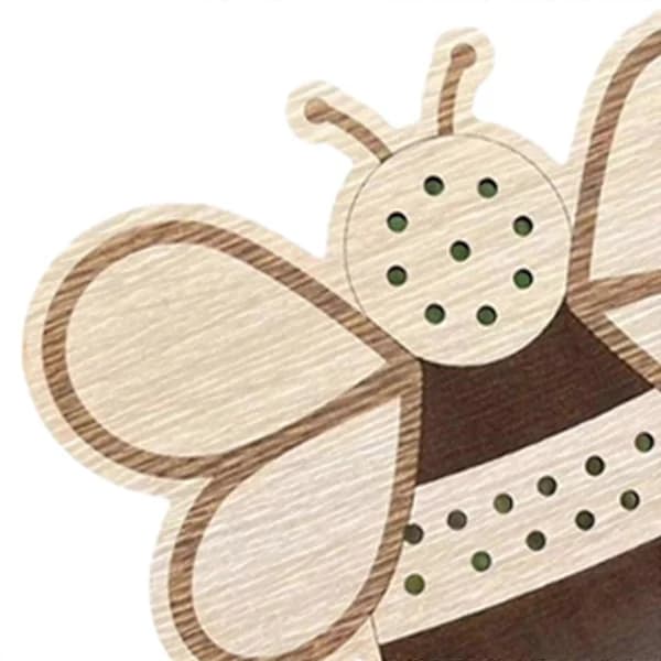 Trä Bi Ornamentställ DIY Handplockad Blomhållare 5-Pack