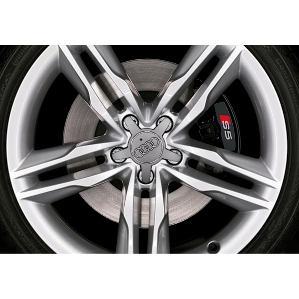 4-pak - Audi Centerkapsler / Hjulkapsel Emblem - B_ca 240 Silver 70 mm / 135 mm