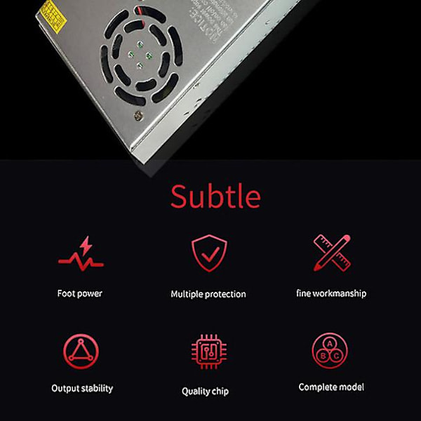 12V 50A 600W Switchat strømforsyning for automatisering, lamper, instrumenter, elkraft, petroleum og