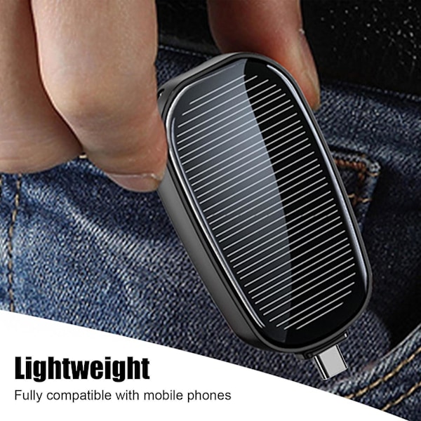 CASA Mini Solcelleoplader Powerbank Bærbar Nøglering Powerbank Til Mobiltelefon 1200mAh