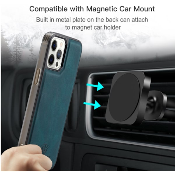 JEEHOOD 3-in-1 lompakkokotelo iPhone 13:lle | vihreä