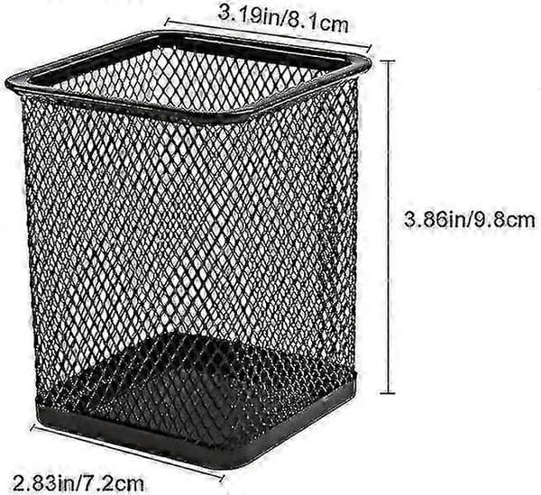 4-pack Metal Mesh Black Square Pen Holder Desk Organizers