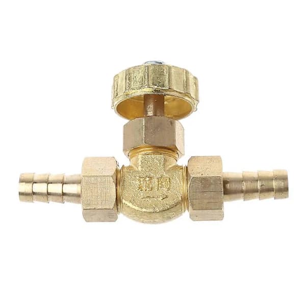 Vinkel messing nåleventil 8mm Propan Butan Gasjustering Takkede Spigots 1 Mpa