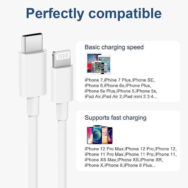2-pakning iPhone Ladekabel Hurtiglading Kompatibel med iPhone14/14 Pro/14 Pro Max/13/13pro/12/12 Pro/12 Pro Max 2 meter