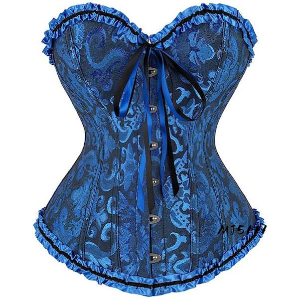 Eurooppalainen ja amerikkalainen palatsi rinnat tukeva hääpuku seksikäs vyötäröllä kiinnitettävä vatsa vyö vyötäröllä kiinnitettävä korsetti MJ51 Tummansininen XL Dark Blue XL