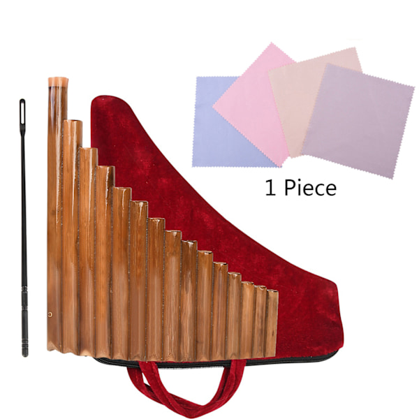 Panfløyte 15 rør Naturlig bambus Blåseinstrument Panfløyte G-tone Panfløyte Håndlaget Treblåseinstrument