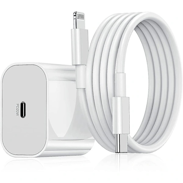 iPhone Hurtiglader USB-C 20W Strømadapter med Kabel