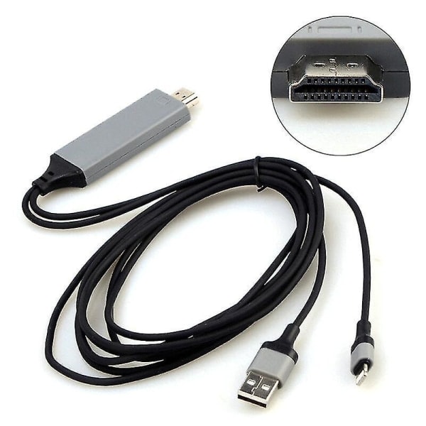 Lightning til HDMI-kabel HD-adapter for iPhone iPad skjerm TV