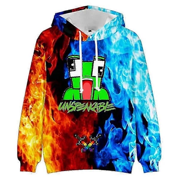 Unspeakable Børn Drenge Hættetrøjer Youtuber Merch Hættetrøje Langærmet Casual Pullover Toppe 9-10 År