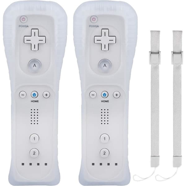 2 Wii-kontroller - Spelkontroll med fodral - w