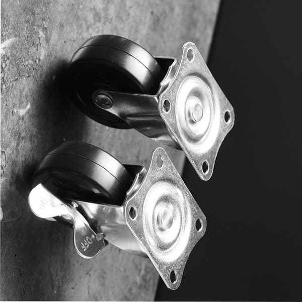 Black Rubber Casters, Smooth Quiet Rolling Swivel Wheels L L L L