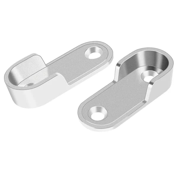Oval Garderobsstång Hängskena Ändstöd Silverfärg Par