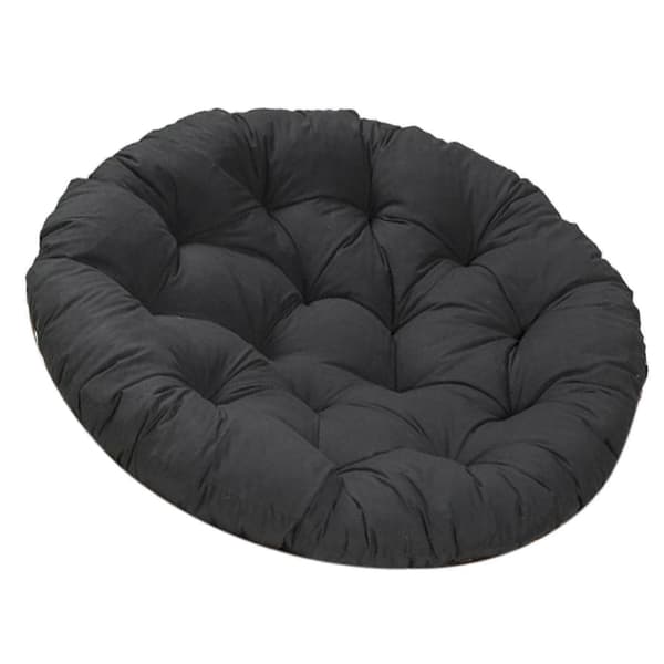 Hängande äggstolskudde, polyester tuftad PP-bomullsfylld sittdyna för gungstol inomhus utomhus, svart 60x60cm black