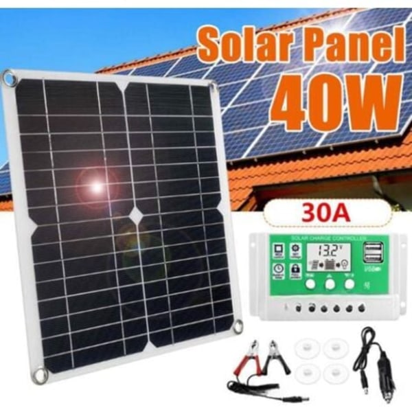 Solpanel Kit 40W Laddare 60A 12V med Controllerbejoey.ca