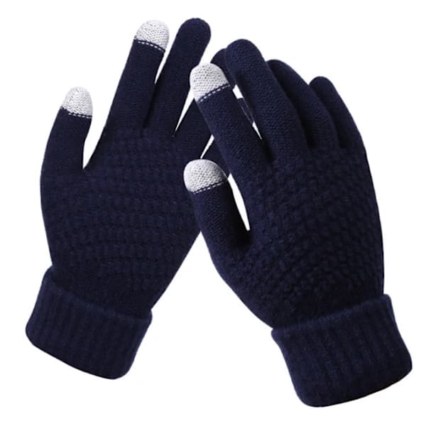 2 par dam vinter touchscreen handskar varma fleecefodrade stickade