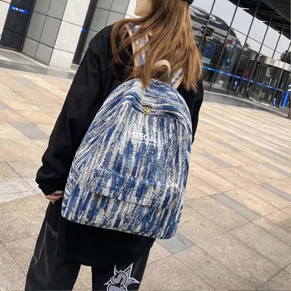 Japanese Large Capacity Denim Backpack for Kids/Adults