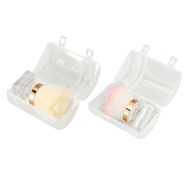2 ST Nail Art pulverborstar konstfiber Ergonomisk design Mjuk bärbar nagelborste