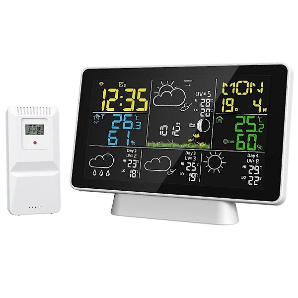 CASA LCD Vejrstation Trådløst Digitalt Termometer Indendørs/Udendørs Termometer Hygrometer med Trådløs O