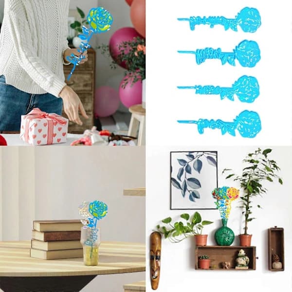 Silikone DIY Rose Ornament Former 12-pak