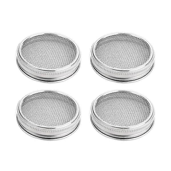 4-pak rustfrit stål spireglas låg til brede og vidmundede glas til dyrkning af spirer