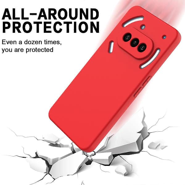 Flydende silikonecover med håndrem til Nothing Phone (3a) - Rød
