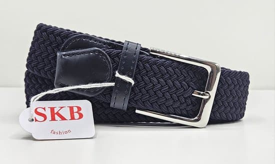 3-pakning elastisk flettet belte for menn og kvinner, elastisk vevd hverdagsbelte med sølvspenne, justerbart for jeans og chinos, brun grå blå, 110 cm