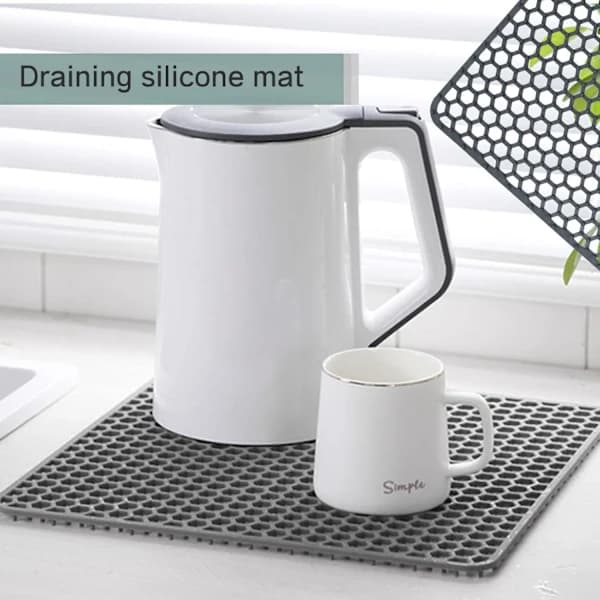 Silicone Sink Protector Mat 30.5 * 30.5cm, Dish Drying Mat Counter Protector, Sink Mats
