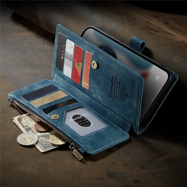 Caseme C30 med 10 kortholdere til iPhone 14 Plus Brun Brun brown