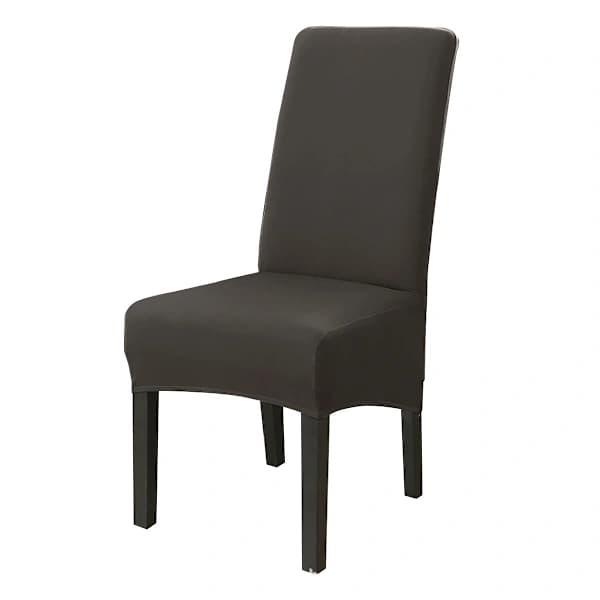 Simplicity Home Sovrum Plus Hög Stretch Mjölksilke Vattentätt Stolsöverdrag - Svart, 6 st