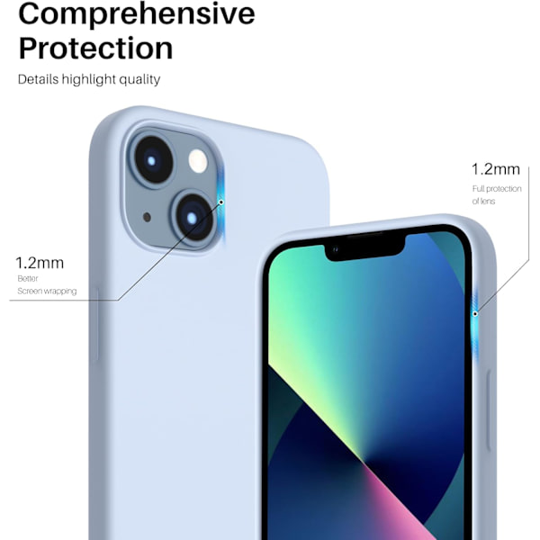 iPhone 13 Case, Liquid Silicone Case for 6.1 inch iPhone 13, Ultra-thin Case, Full Coverage Shockproof Protective Soft Case Alpine Blue Alpine Blue