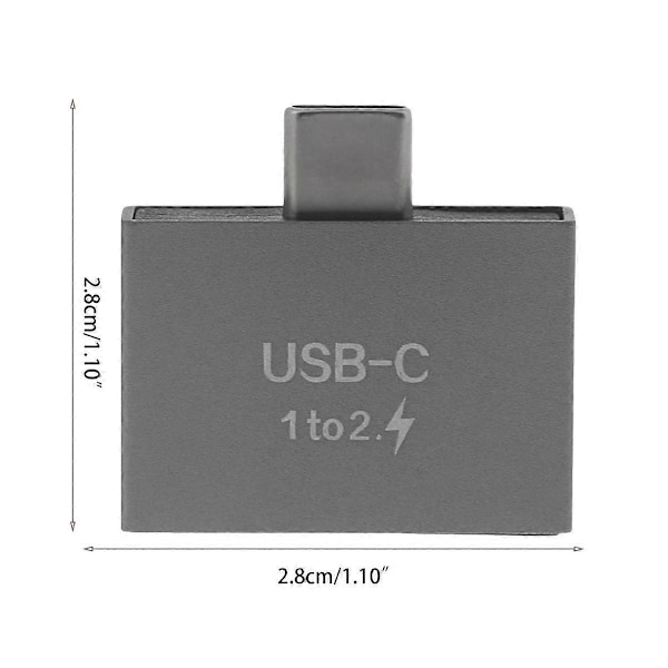 CASA USB C -uros - kaksois-USB C -naarasjakaja-muunninsovitin USB C -laturille PC:lle