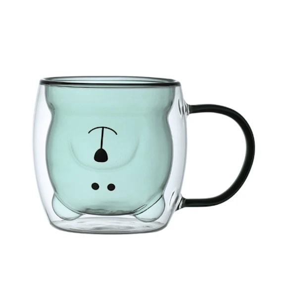 250ml Glasmugg Kaffe Mugg MÖRKGRÖN mörkgrön