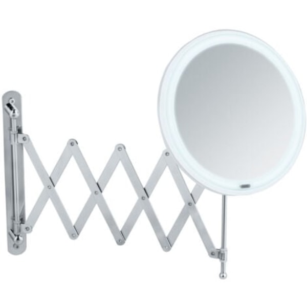 Ulisem Barona LED-sminkspegel för väggmontering, med teleskoparm, 5x förstoring, Ø 20 cm, Stål - Plast, 20x34x55 cm, Krom.ca