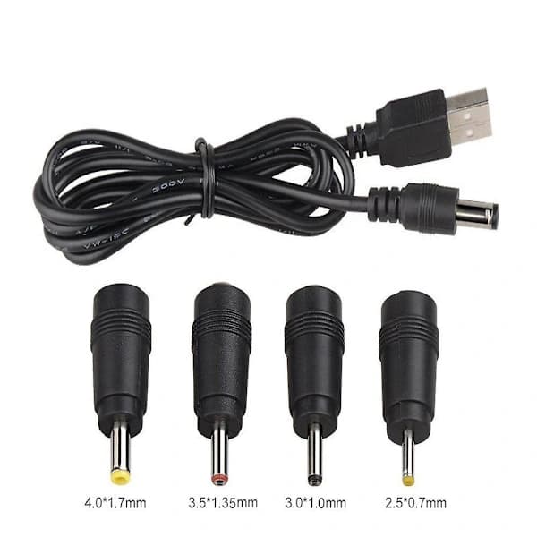 Universell DC til USB-kabel 2.0 2.5 3.0 4.0 5.5 5 i 1 Multilader Ladekabel