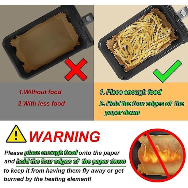 Airfryer-papper för Ninja Dual 100 st