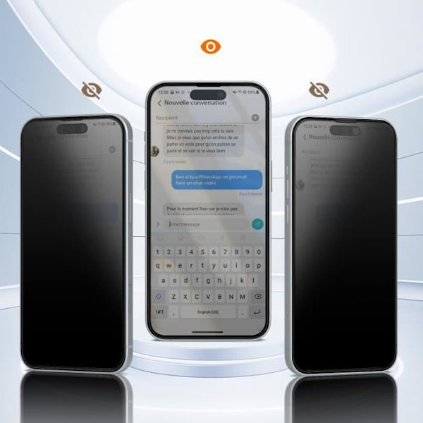 Anti-vakoilu karkaistu lasi iPhone 16:lle 9H kovuus Anti-sormenjälki Musta