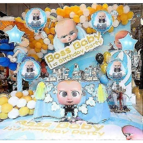 7 kpl Baby Boss -ilmapalloja juhlatarvikkeita, 45 cm suuria foliopalloja Baby Boss -teemasyntymäpäiväjuhliin Par-9192339869265