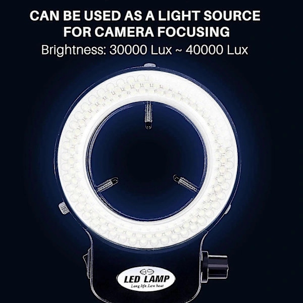 144 LED Miniscope Ring Light Ring Light 0 - 100% Justerbar Lampe Til Miniscope Ring Light