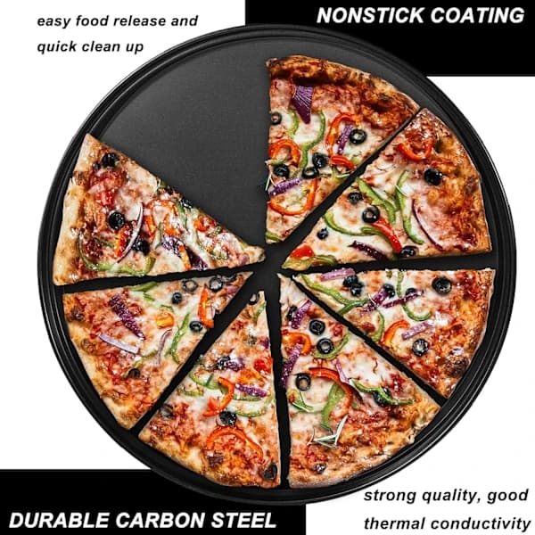 Stål Pizzaform til ovn, Pizza Bageform med huller, 30 cm rund