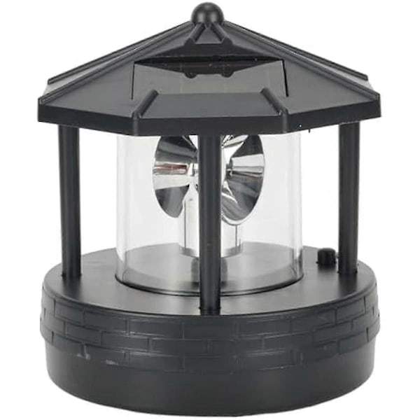 LED Soldrevet Fyr, 360 Graders Roterende Lampe LED Soldrevet Fyr [D]