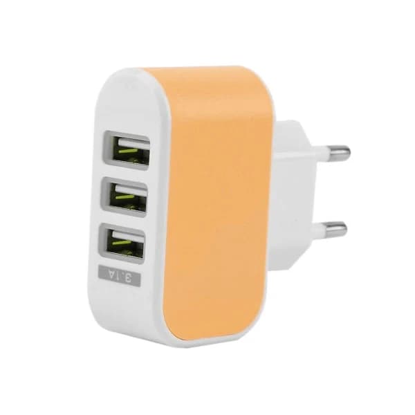 Mobillader USB Veggadapter USB Pluggadapter Tre USB Vegglader Hurtiglader