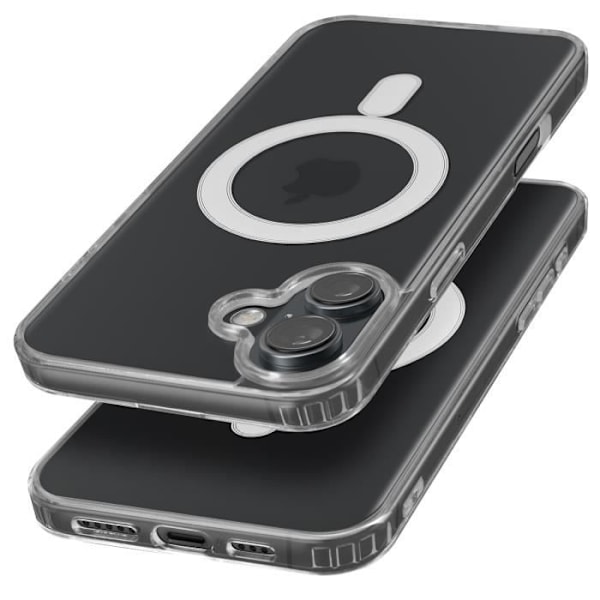 MagSafe-kotelo iPhone 16:lle, polykarbonaatti ja konturisilikooni, läpinäkyvä