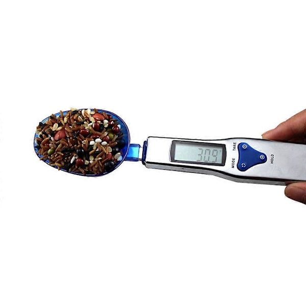 CASA 1 stk. Blå måleskeer med skalaer fra 0,1 g til 500 g, multifunktionelle køkkenvægte, krydderivægte