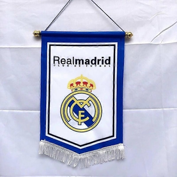 Hem, sovrum, vardagsrum, bar dekoration flagga Juventus fotboll stor pentagonal flagga dekoration hängande flagga Real Madrid