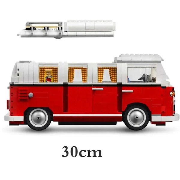 1354PCS Volkswagen T1 Camper Klodser Van Bilmodel Byggesæt High-Techc Idéer Bus Kompatibel Teknisk 10220 Legetøj Børnegave Z241026.Ca