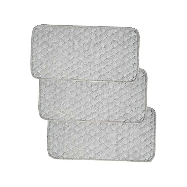 CASA Baby Blöjunderlägg Bambu Quiltad Tjockare Vattentäta Skötbordsunderlägg, 3-pack Grå