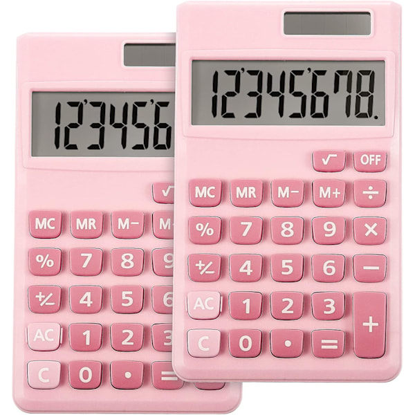 2 Stykker Grunnleggende Standard Kalkulator Mini Digital Skrivebordskalkulator